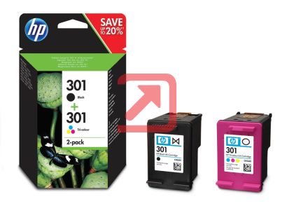 Консуматив HP 301 2-pack Black/Tri-color Original Ink Cartridges