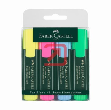 Комплект текст маркери Faber-Castell 1548 Скосен връх 1-5 mm 4 цвята