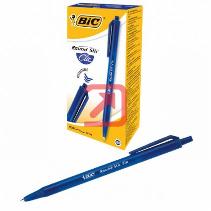 Автоматична химикалка Bic Round Stic Clic 0.4 mm Синя