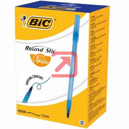 Химикалка Bic Round Stic 0.4 mm Синя 60 бр.