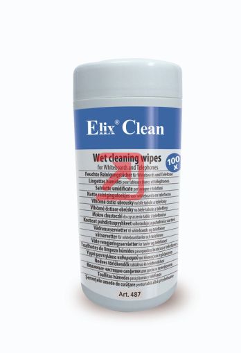 Мокри кърпи за бели дъски и офис техника Elix Clean 100 бр.