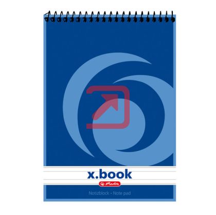 Бележник Herlitz X-book Меки сини корици със спирала, А6 50 л. с редове