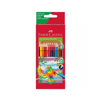 Цветни моливи Faber-Castell Триъгълни, 12 цвята