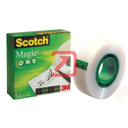 Лепяща лента Scotch Magic 810 Канцеларска невидима 19 mm x 33 m, Безцветна