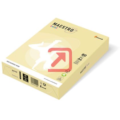 Цветна хартия Maestro Color Жълт пастел, А4 100 л. 80 g/m2