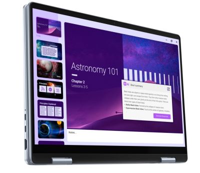 Лаптоп Dell 14 Plus 2-in-1 DB04250, Intel Ultra 7 256V (47 TOPS NPU, 8 cores, up to 4.8 GHz), 14" 16:10 FHD+(1920x1200) Touch 300nits WVA AG, 16GB, LPDDR5X, 8533MT/s (onboard), 1TB M.2 SSD PCIe, Intel Arc, FHD RGB and Mic, Wi-Fi 7, FPR, Backlit Kb, Win 11