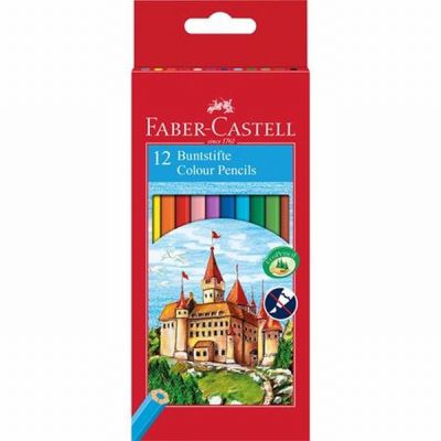 Цветни моливи Faber-Castell Castle Шестоъгълни, 12 цвята