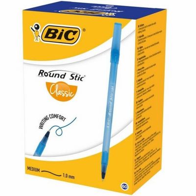 Химикалка Bic Round Stic 0.4 mm Синя 60 бр.