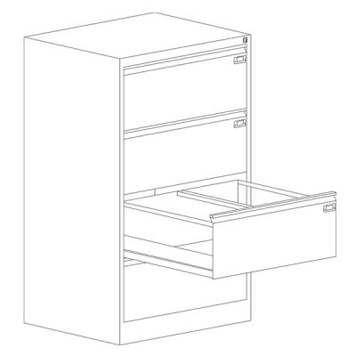 Шкаф за висящи папки Malow File Locker SZK302E Двоен с 4 чекмеджета, 77.5x63x128.5 cm, Сив