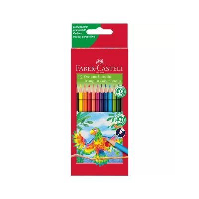 Цветни моливи Faber-Castell Триъгълни, 12 цвята