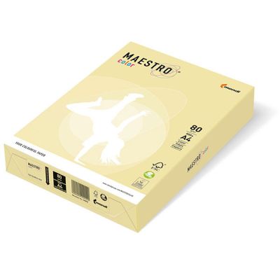 Цветна хартия Maestro Color Жълт пастел, А4 100 л. 80 g/m2