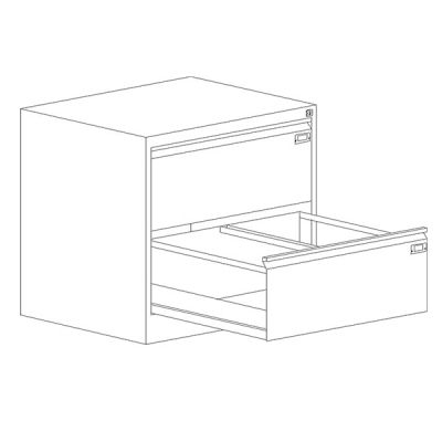 Шкаф за висящи папки Malow File Locker SZK102E Двоен с 2 чекмеджета, 77.5x63x71.5 cm, Сив