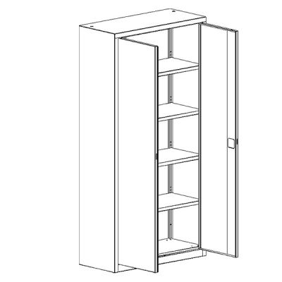 Метален шкаф Malow Office Locker SBM 202 С четири рафта, 80x43.5x199 cm Сив