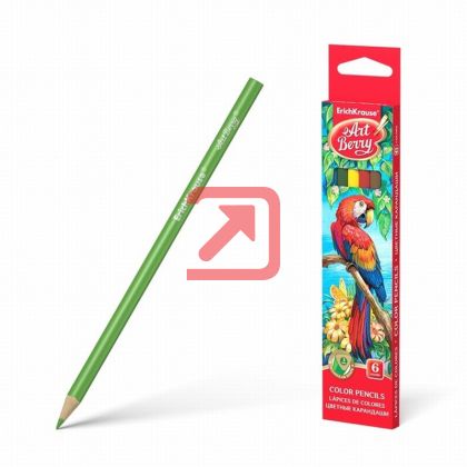 Цветни моливи Erich Krause Кръгли, 6 цвята