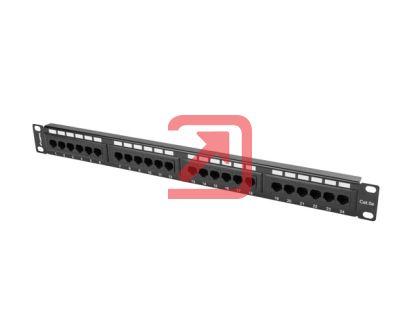 Пач панел Lanberg patch panel 24 port 1U CAT.5E, black