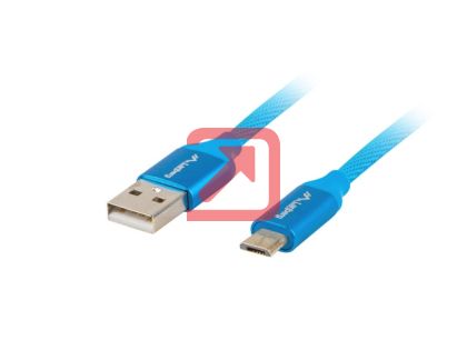 Кабел Lanberg USB MICRO-B (M)  ->  USB-A (M) 2.0 cable 1.8m, blue premium QC 3.0