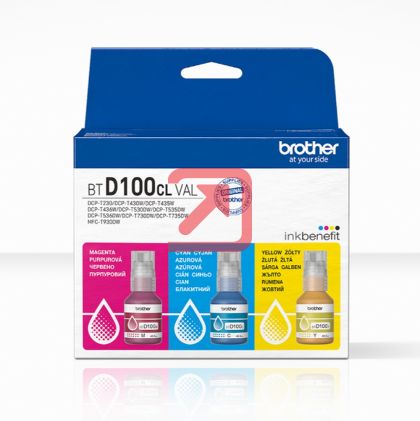 Консуматив Brother BTD100CLVAL Brother Coloured Multipack Ink Bottles