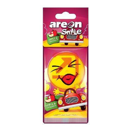 Ароматизатор за кола Ареон Smile Ябълка и Канела, хартиен