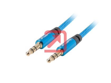 Кабел Lanberg mini jack 3.5mm M/M 3 pin cable 1m, blue premium