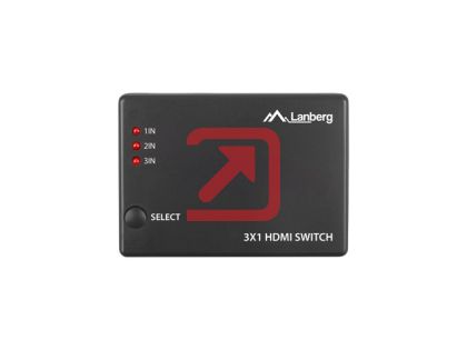 Адаптер Lanberg Video Switch 3x HDMI + Micro USB port + Remote Controller, black