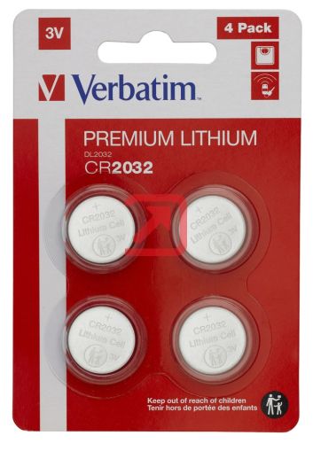 Батерия Verbatim LITHIUM BATTERY CR2032 3V 4 PACK