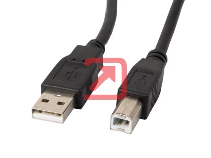 Кабел Lanberg USB-A (M) -> USB-B (M) 2.0 cable 1.8m, black ferrite