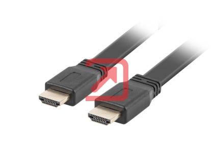 Кабел Lanberg HDMI M/M V2.0 cable 1.8m, 4K flat, black