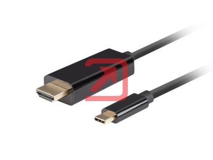 Кабел Lanberg USB-C (M) -> HDMI(M) 2.0 4K 60hz cable 0.5m, black