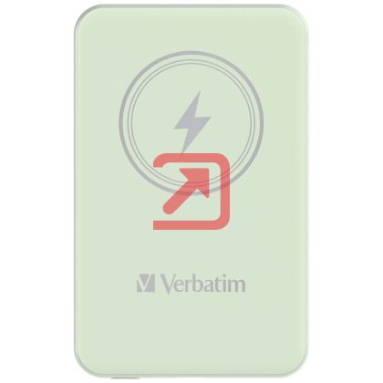 Външна батерия Verbatim MCP-5GN Power Pack 5000 mAh with UBS-C PD 20W / Magnetic Wireless Charging 15W Green