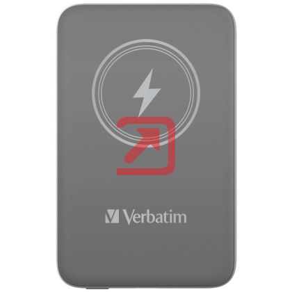 Външна батерия Verbatim MCP-10GY Power Pack 10000 mAh with UBS-C PD 20W / Magnetic Wireless Charging 15W Grey