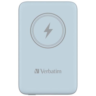 Външна батерия Verbatim MCP-10BE Power Pack 10000 mAh with UBS-C PD 20W / Magnetic Wireless Charging 15W Blue