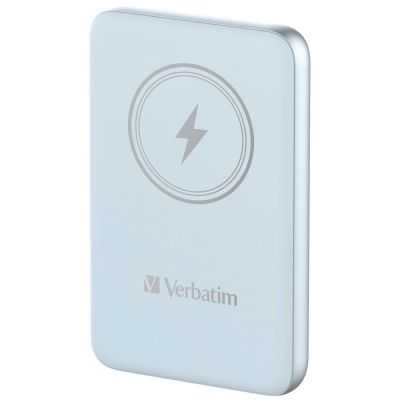 Външна батерия Verbatim MCP-10BE Power Pack 10000 mAh with UBS-C PD 20W / Magnetic Wireless Charging 15W Blue