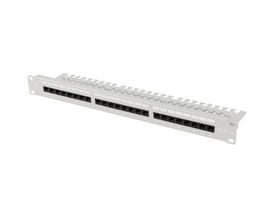 Пач панел Lanberg patch panel 24 port 1U 19" CAT.5e utp with cable organizer grey
