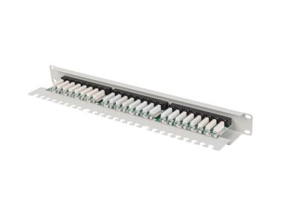 Пач панел Lanberg patch panel 24 port 1U 19" CAT.5e utp with cable organizer grey