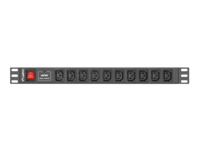 Филтър Lanberg power distribution unit (PDU) 19"1U 10A 10 SOCKETS 2M, black