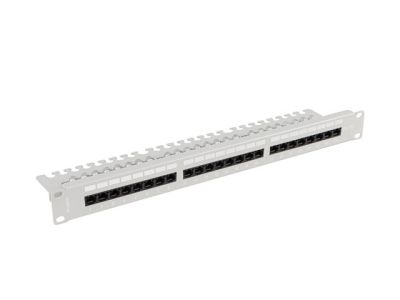 Пач панел Lanberg patch panel 24 port 1U 19" CAT.6a utp with cable organizer grey