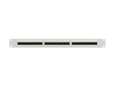Пач панел Lanberg patch panel 24 port 1U 19" CAT.6a utp with cable organizer grey