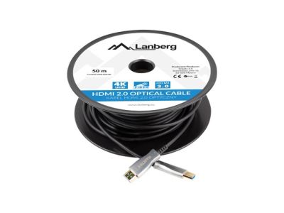 Кабел Lanberg HDMI M/M v2.0 cable 50m optical black aoc