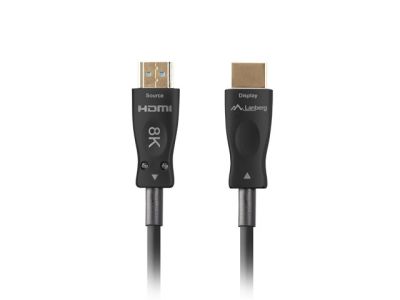 Кабел Lanberg HDMI M/M v2.1 cable 20m optical black aoc