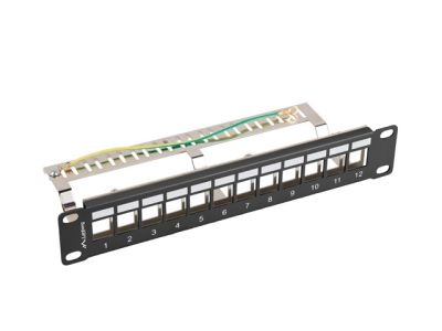 Пач панел Lanberg patch panel blank 12 port 1U 10" ftp for keystone modules black v2