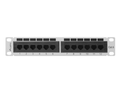 Пач панел Lanberg patch panel 12port 1U 10" CAT.6, grey