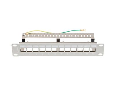 Пач панел Lanberg patch panel blank 12 port 1U 10" ftp for keystone modules grey v2