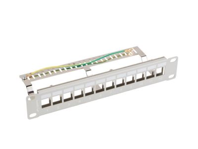 Пач панел Lanberg patch panel blank 12 port 1U 10" ftp for keystone modules grey v2