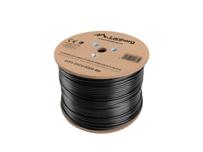 Кабел Lanberg LAN cable CAT.5e ftp 305m solid outdoor cu black fluke passed
