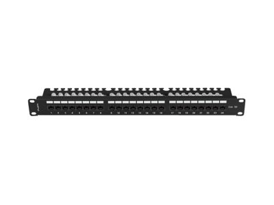 Пач панел Lanberg patch panel 24 port 1U 19" CAT.5e utp with cable organizer black