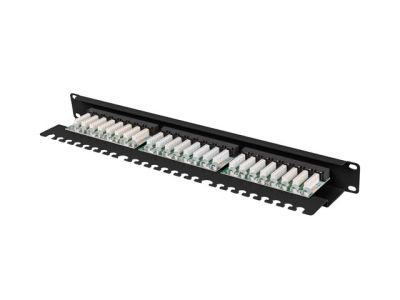 Пач панел Lanberg patch panel 24 port 1U 19" CAT.5e utp with cable organizer black