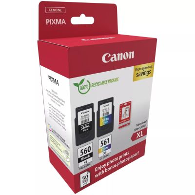 Консуматив Canon PG-560XL / CL-561XL PVP + Canon Plus Glossy II PP-201, 10x15 cm, 100 sheets