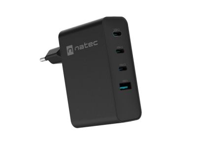 Адаптер Natec USB Charger Ribera 3X USB-C + 1x USB-A 100W, Black