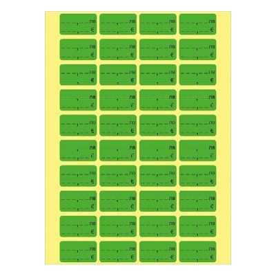 Етикети за цени лв. / EUR 28х16 mm 50л.х40ет./бандерол Зелени