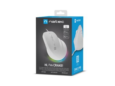 Мишка Natec Vertical Mouse Crake 2 Pro 12800DPI Optical White